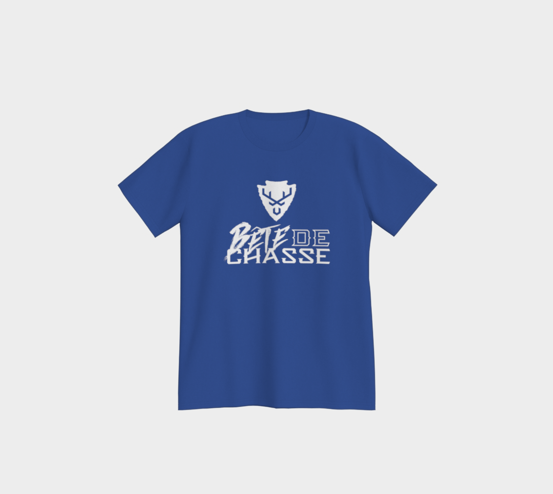 T-shirt - Bête de Chasse - Bleu - logo V blanc