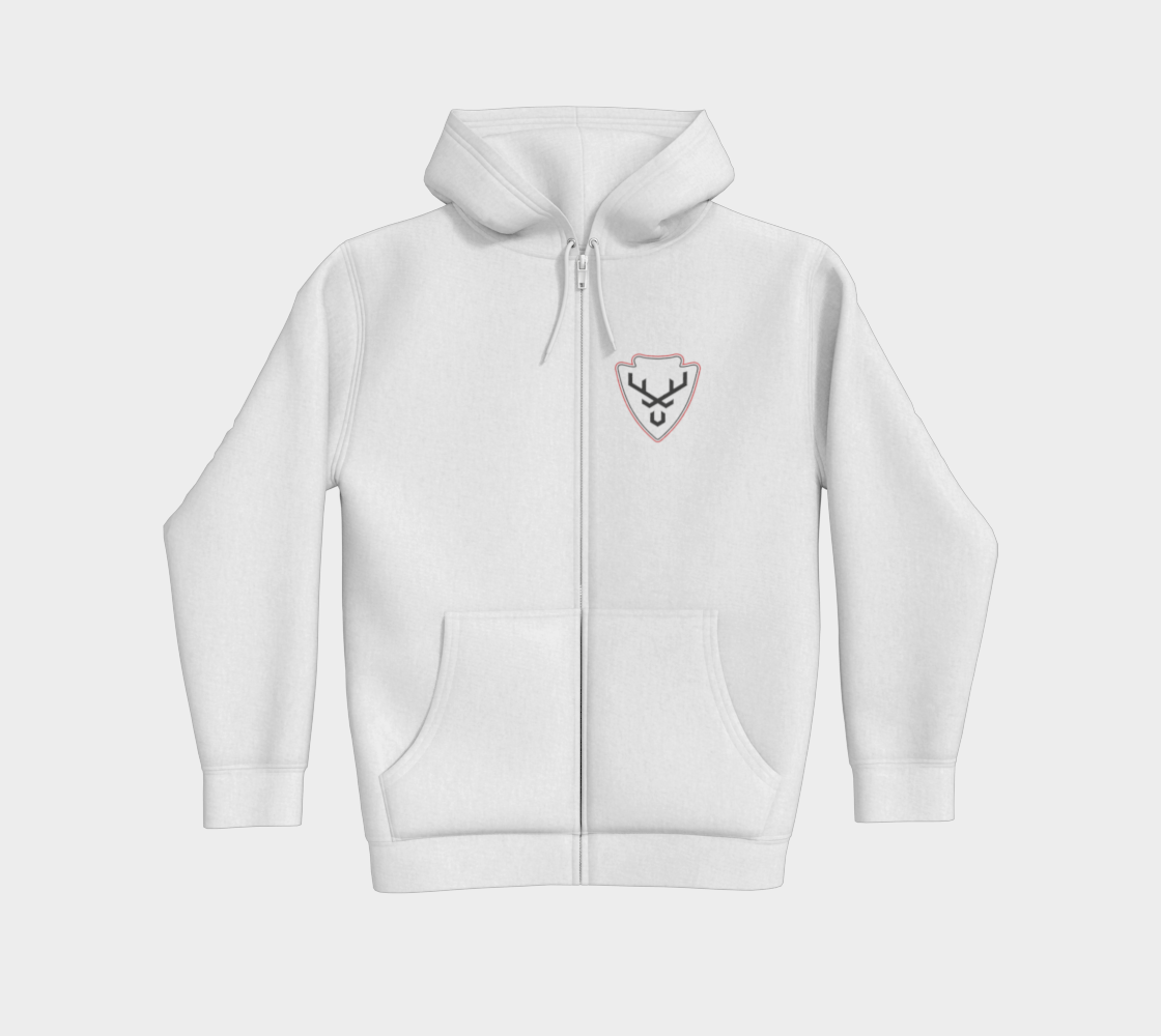 Hoodies zip - Bête de Chasse - blanc - 2 côtés