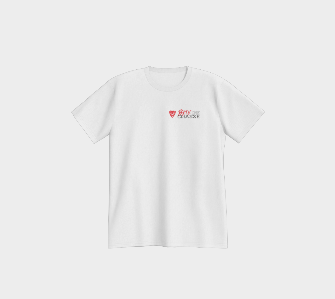 T-shirt - Bête de chasse - 2 cotés - blanc - logo NR