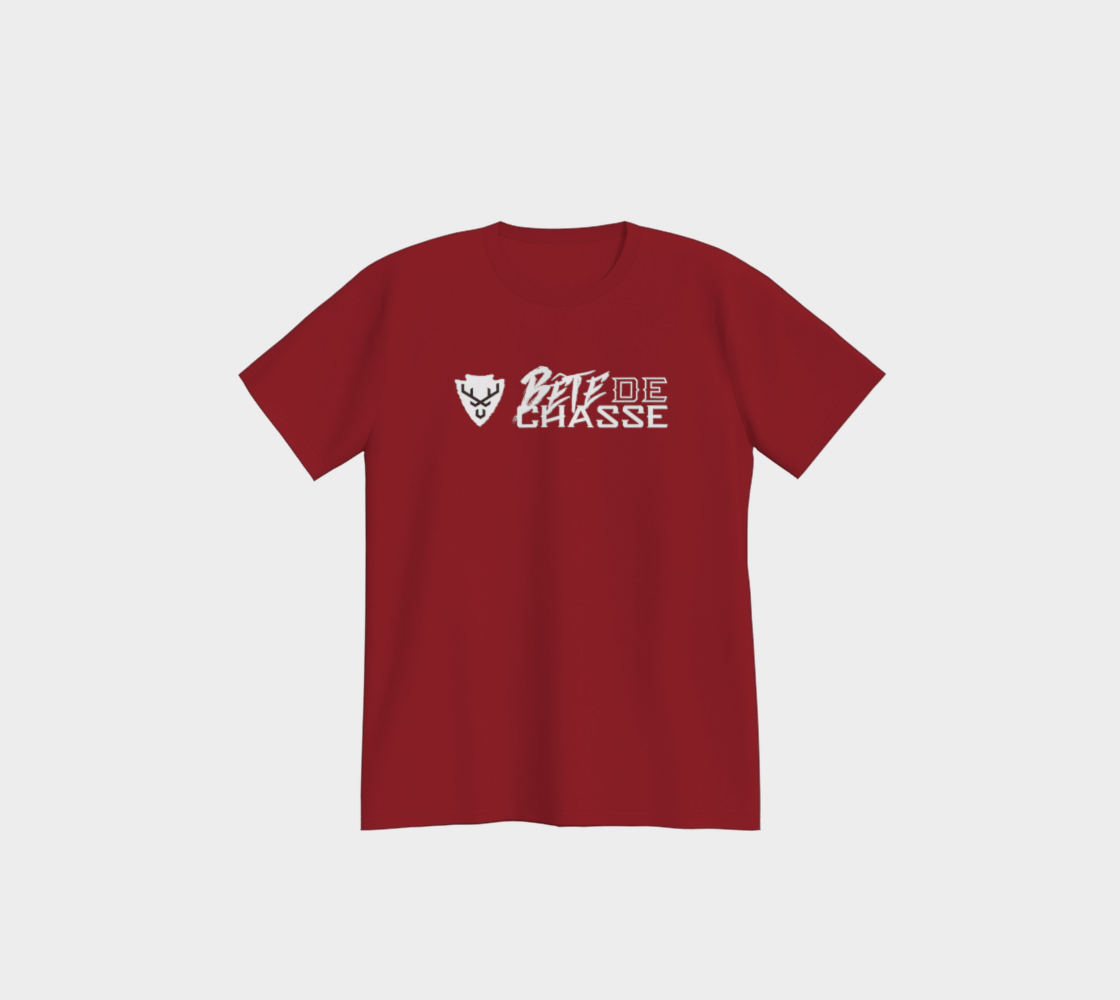 T-shirt - Bête de Chasse - Rouge canva - logo blanc