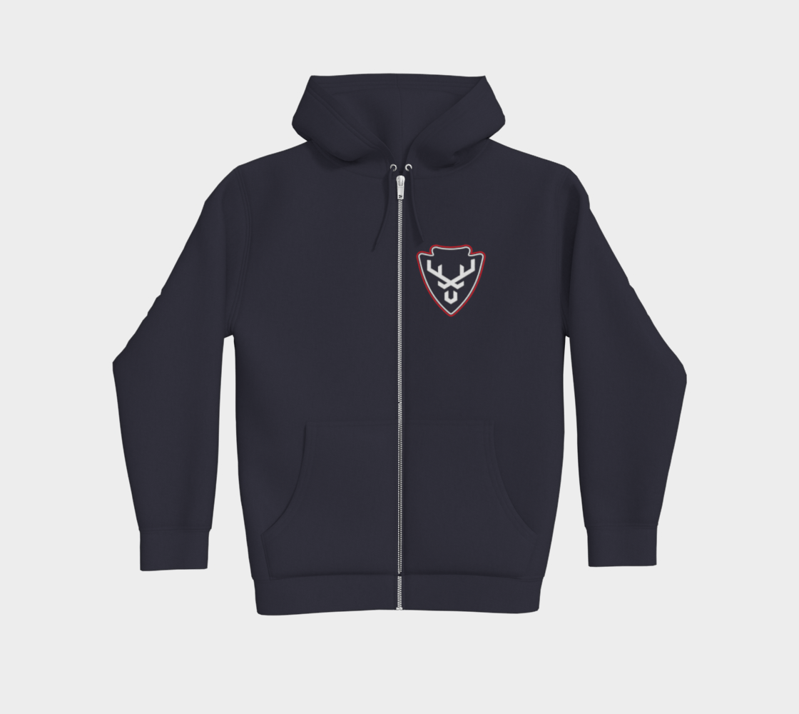 Hoodies zip - Bête de Chasse - bleu marin - 2 côtés