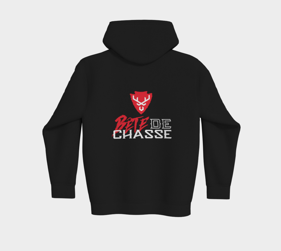 Hoodies zip - Bête de Chasse - noir - 2 côtés