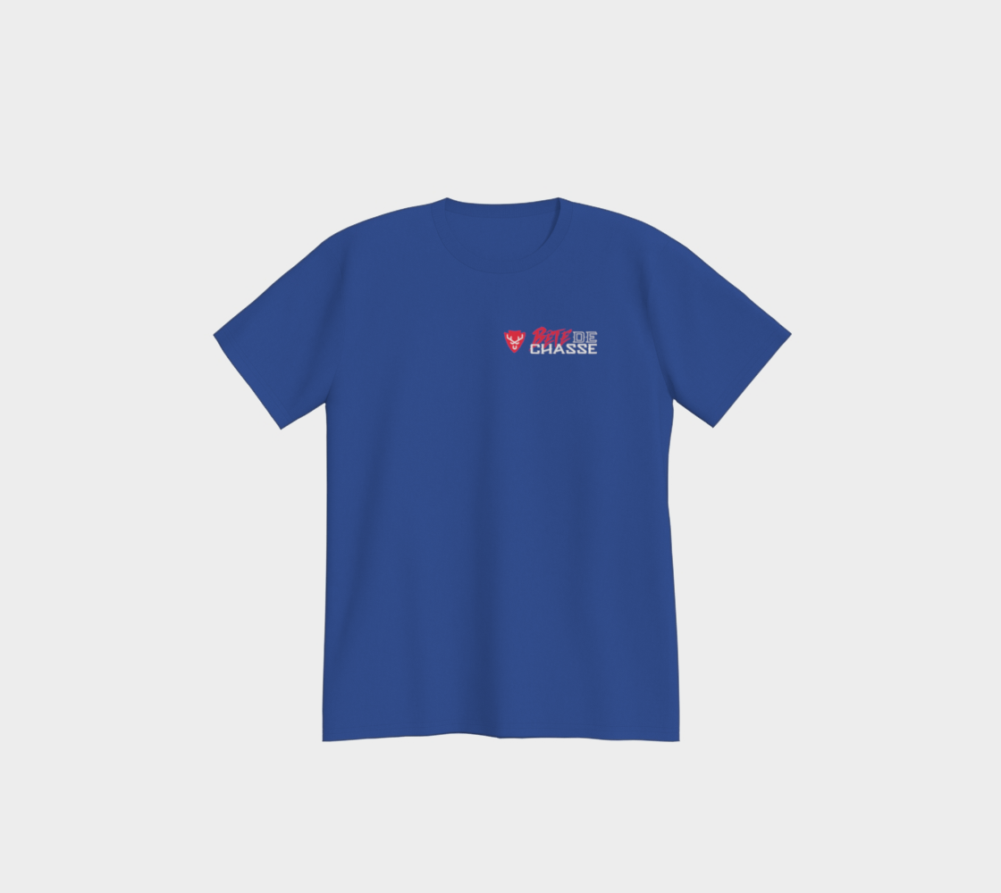 T-Shirt - Bête de chasse - 2 cotés - bleu royal - Logo RB
