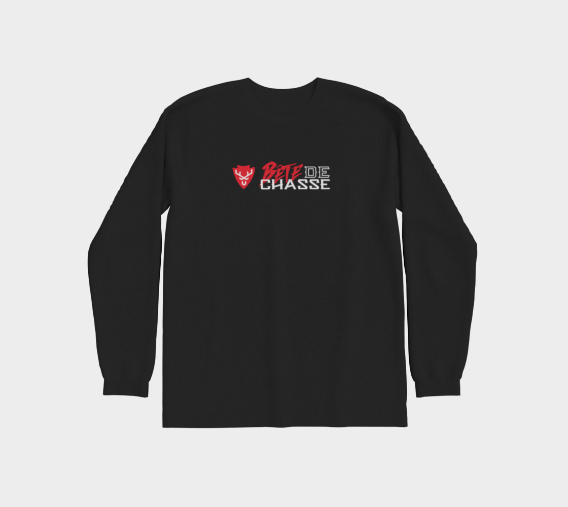 Manches Longues - Bête de Chasse - Noir Charcoal - logo RB