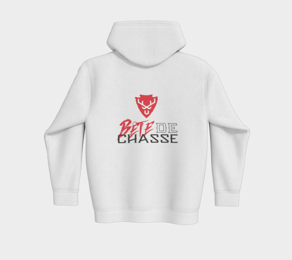 Hoodies zip - Bête de Chasse - blanc - 2 côtés