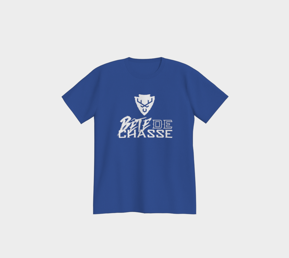 T-shirt - Bête de Chasse - Bleu  - logo V blanc