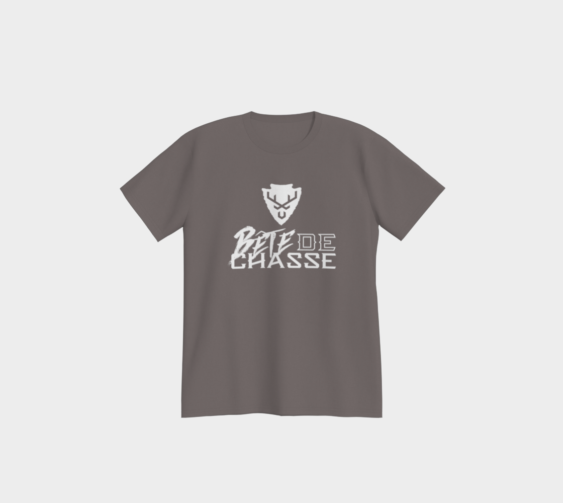 T-shirt - Bête de Chasse - Gris - logo V blanc