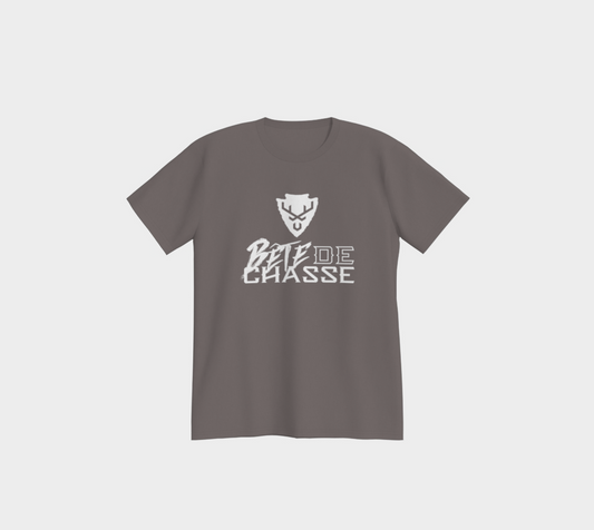 T-shirt - Bête de Chasse - Gris - logo V blanc