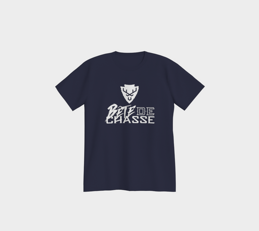 T-shirt - Bête de Chasse - Bleu marin - logo V blanc