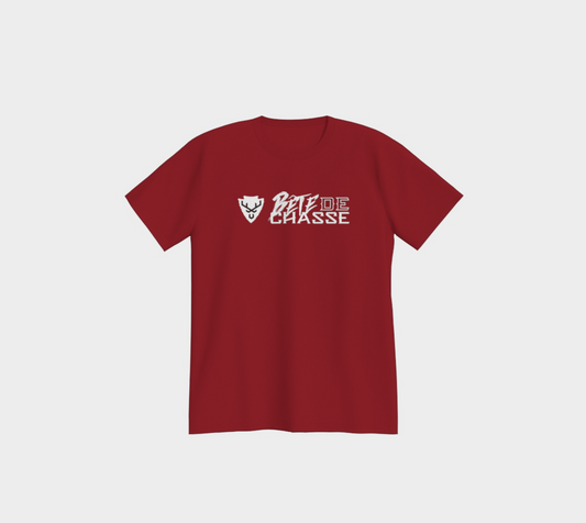 T-shirt - Bête de Chasse - Rouge canva  - logo blanc
