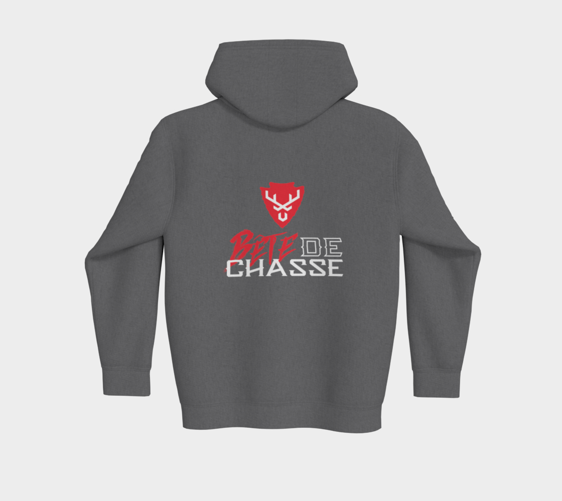 Hoodies zip - Bête de Chasse - Gris foncé - 2 côtés