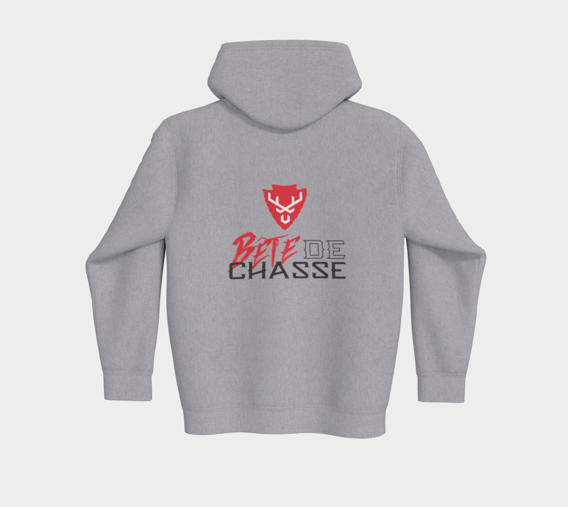 Hoodies zip - Bête de Chasse - Gris - 2 côtés