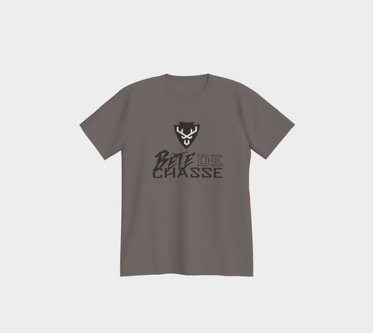 T-shirt - Bête de Chasse - gris-  logo noir