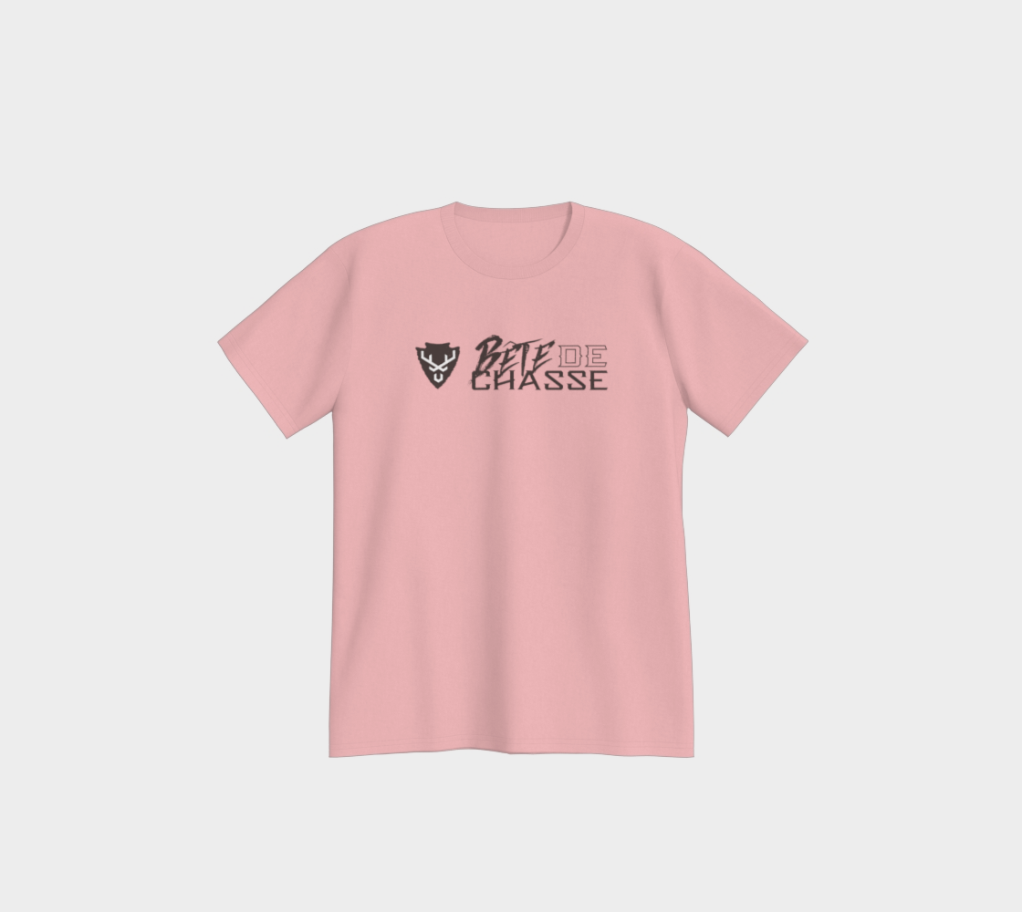 T-shirt - Bête de Chasse - Rose- logo noir