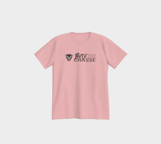 T-shirt - Bête de Chasse - Rose- logo noir
